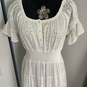 White eyelet maxi dress
